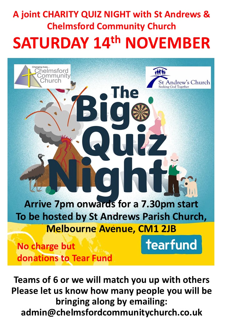 Tear Fund Quiz poster